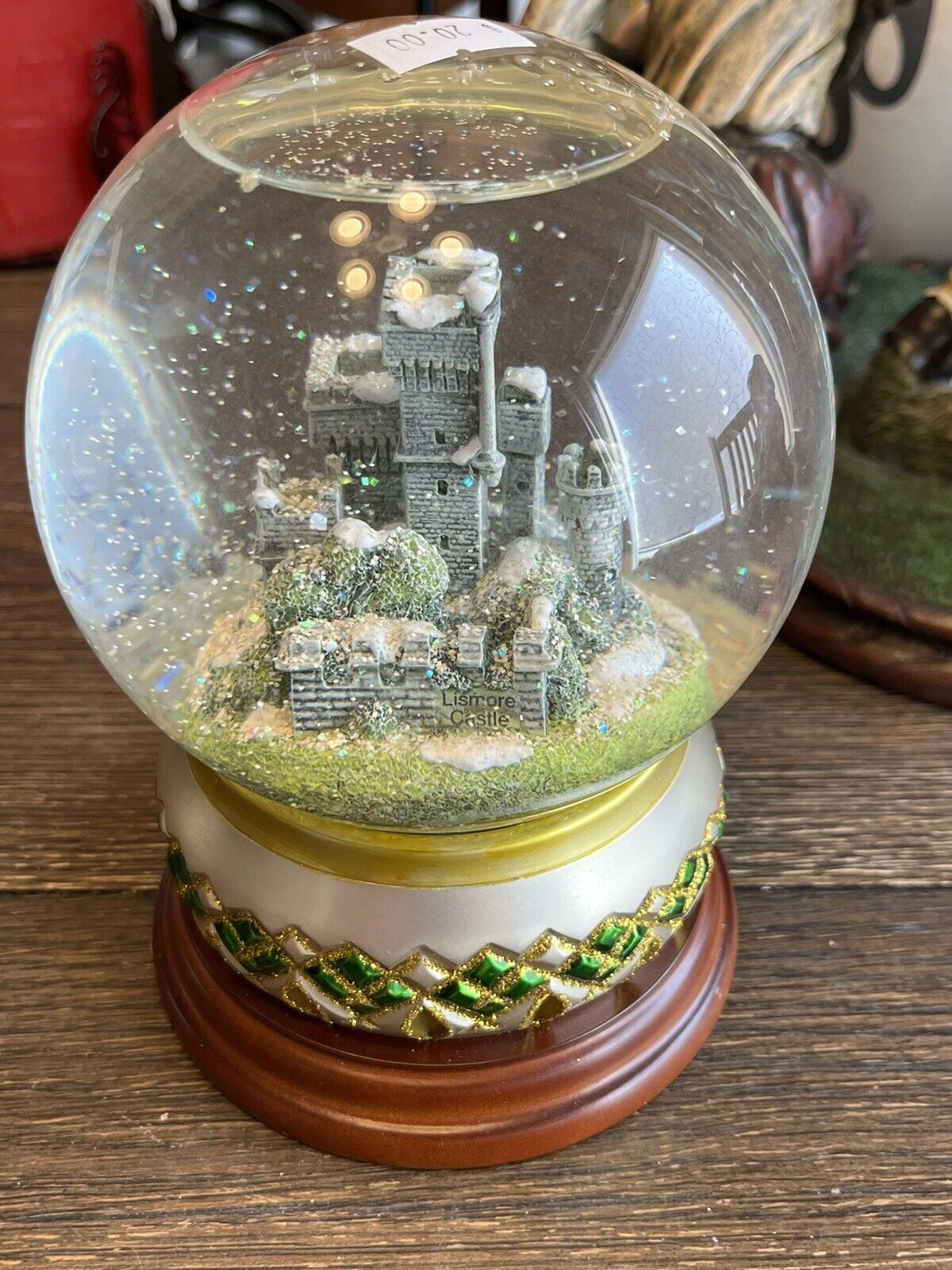 Limited Edition 2003 Waterford Holiday Heirloom Lismore Castle Musical Snowglobe