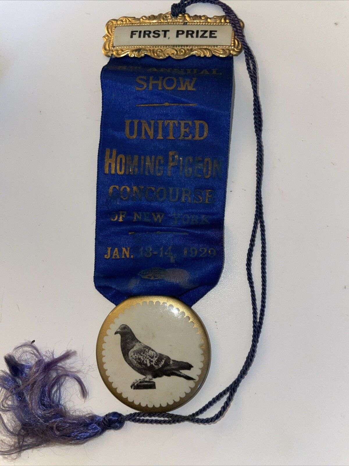 Vintage 1929 Homing Pigeon Concourse 1st Place