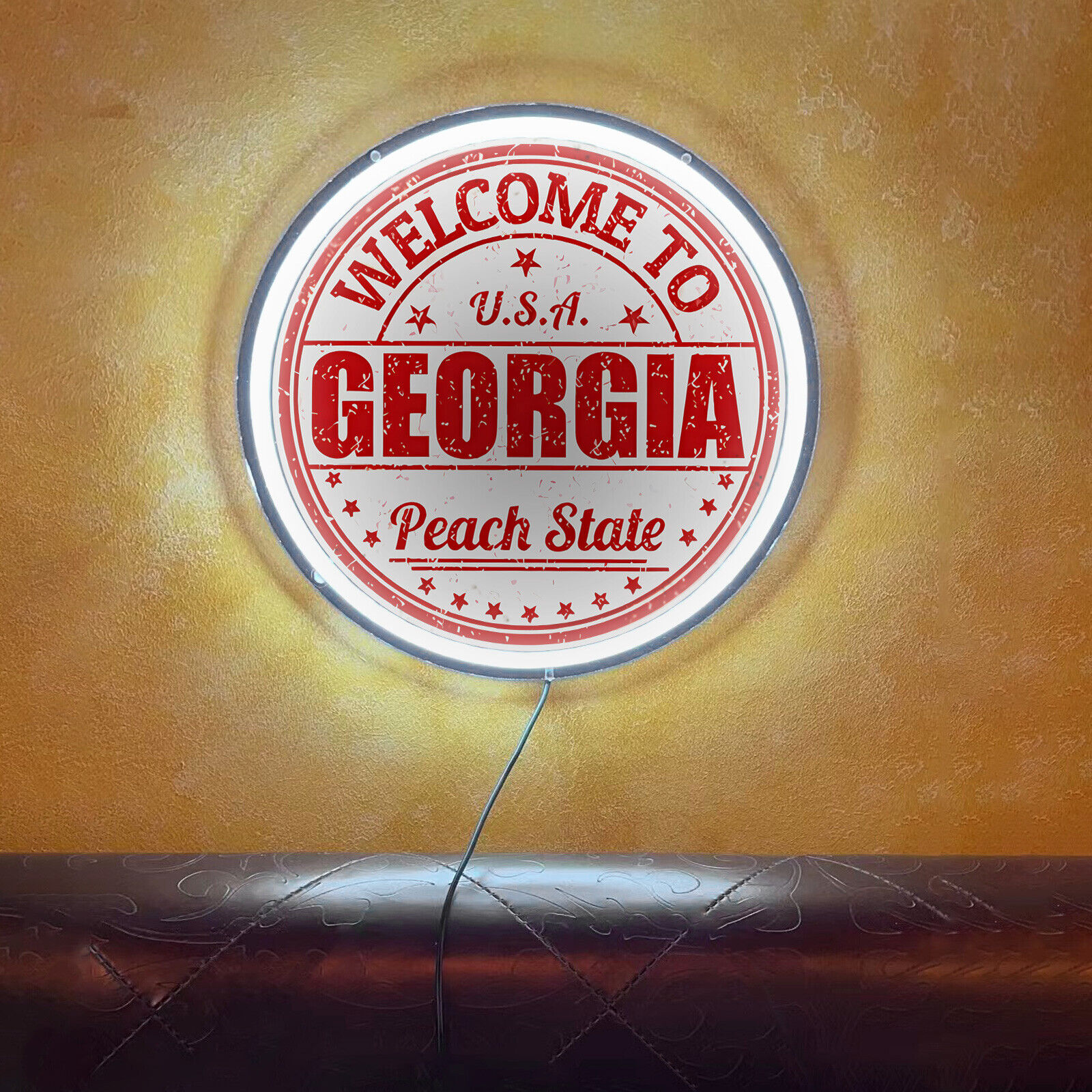 Georgia USA State Bar Beer Club Wall Decor Silicone LED Neon Sign Light 12x12 G1
