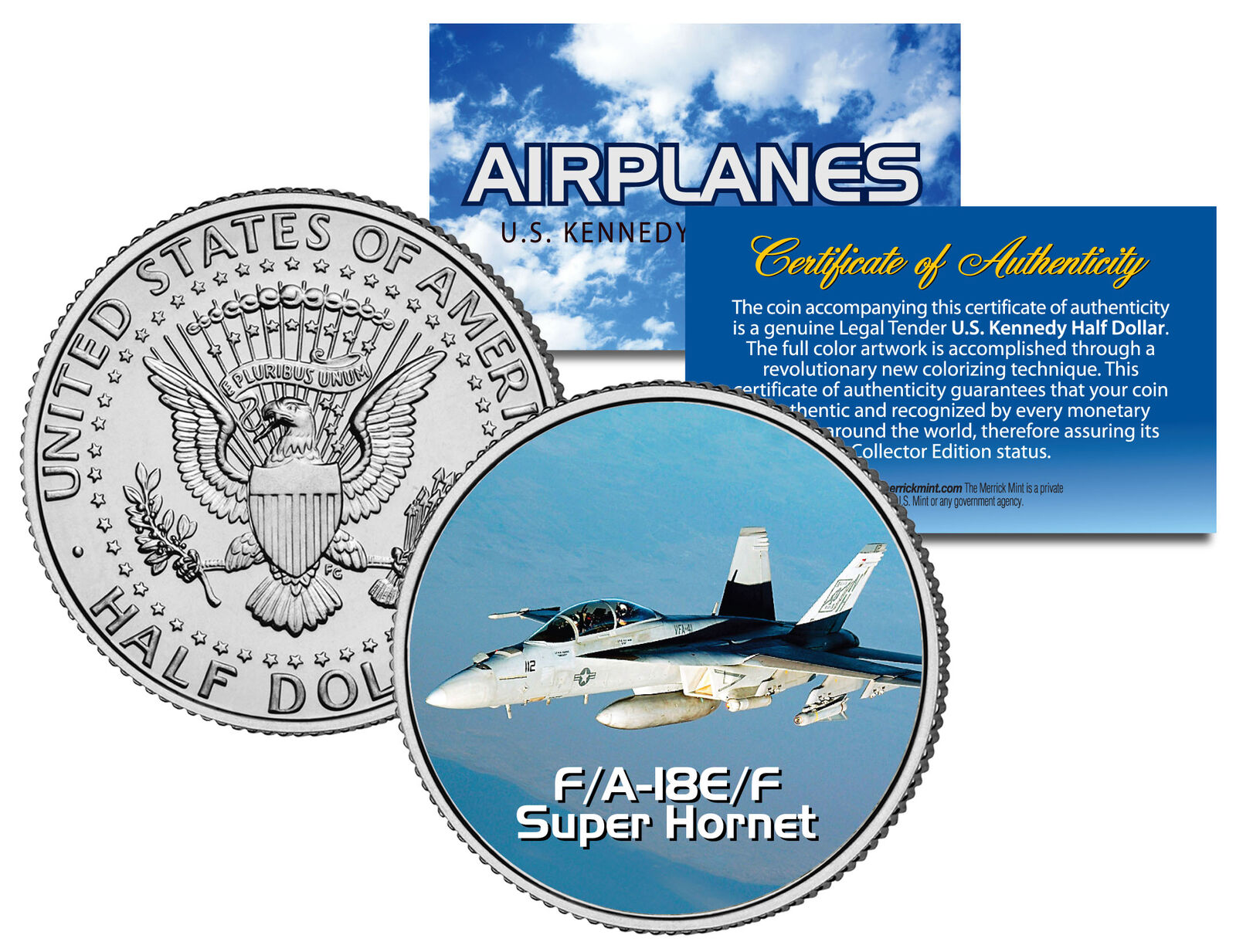 F/A-18E/F SUPER HORNET * Airplane Series * JFK Kennedy Half Dollar US Coin