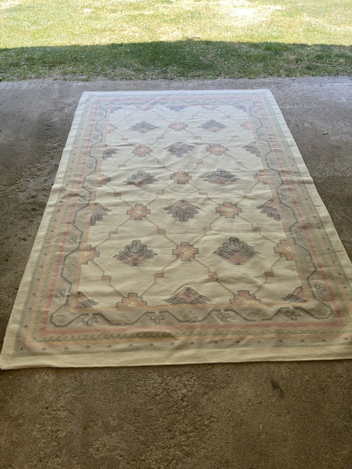 Vintage Southwest - Hand Woven - Summer -Winter Rug - Muted Color 67”x100”Carpet