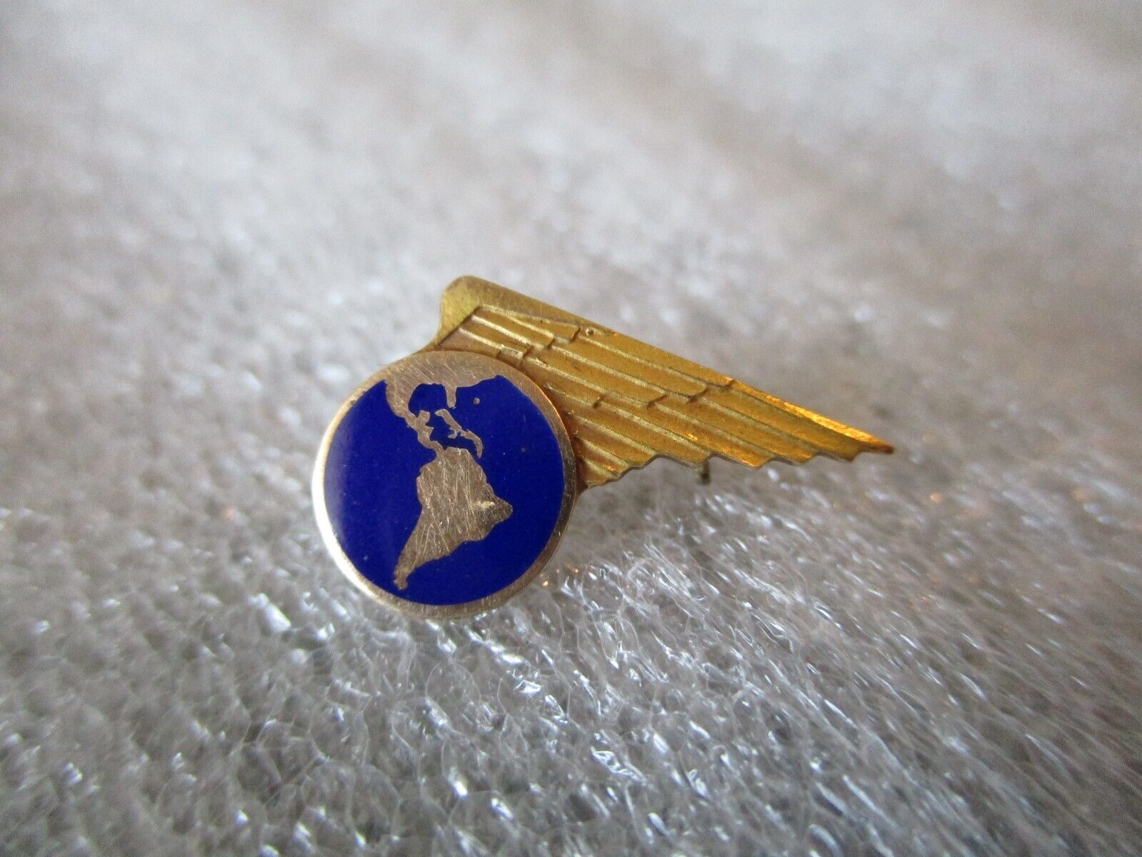 1930s PAN AM SERVICE PIN 10K-TOP YELLOW GOLD & BLUE ENAMEL - #3851 - 1.14g