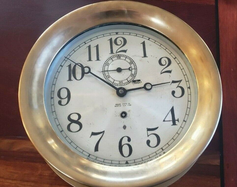 WWII Chelsea Pilot house Ship Clock serial 275598 Nov 1941 Kelvin White Co