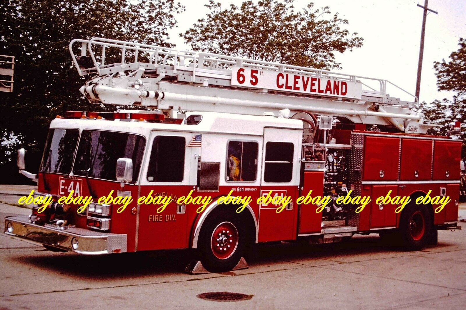 Fire Apparatus Slide Cleveland Ohio Fire Dept Engine 4A 1990 Grumman OH22