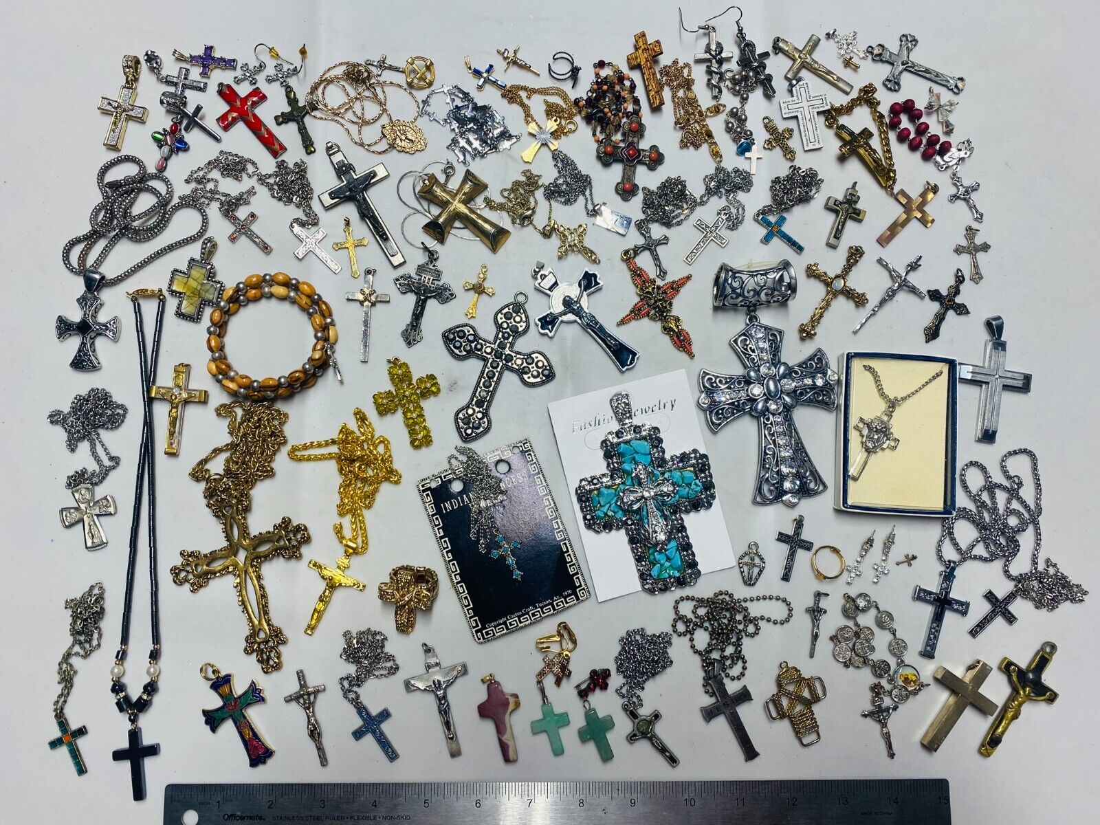 Collection Lot Nice Most Vintage Religious Cross Pendants and Accessories - O6