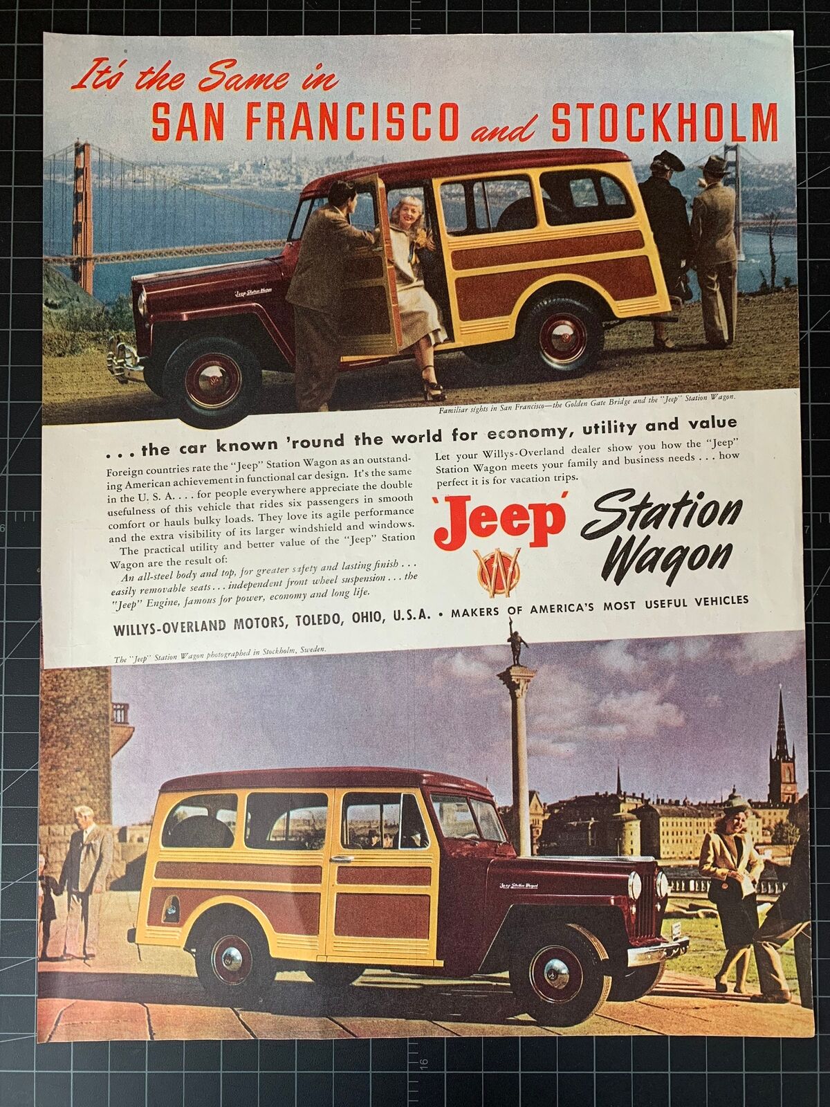 Vintage 1948 Jeep Station Wagon Print Ad