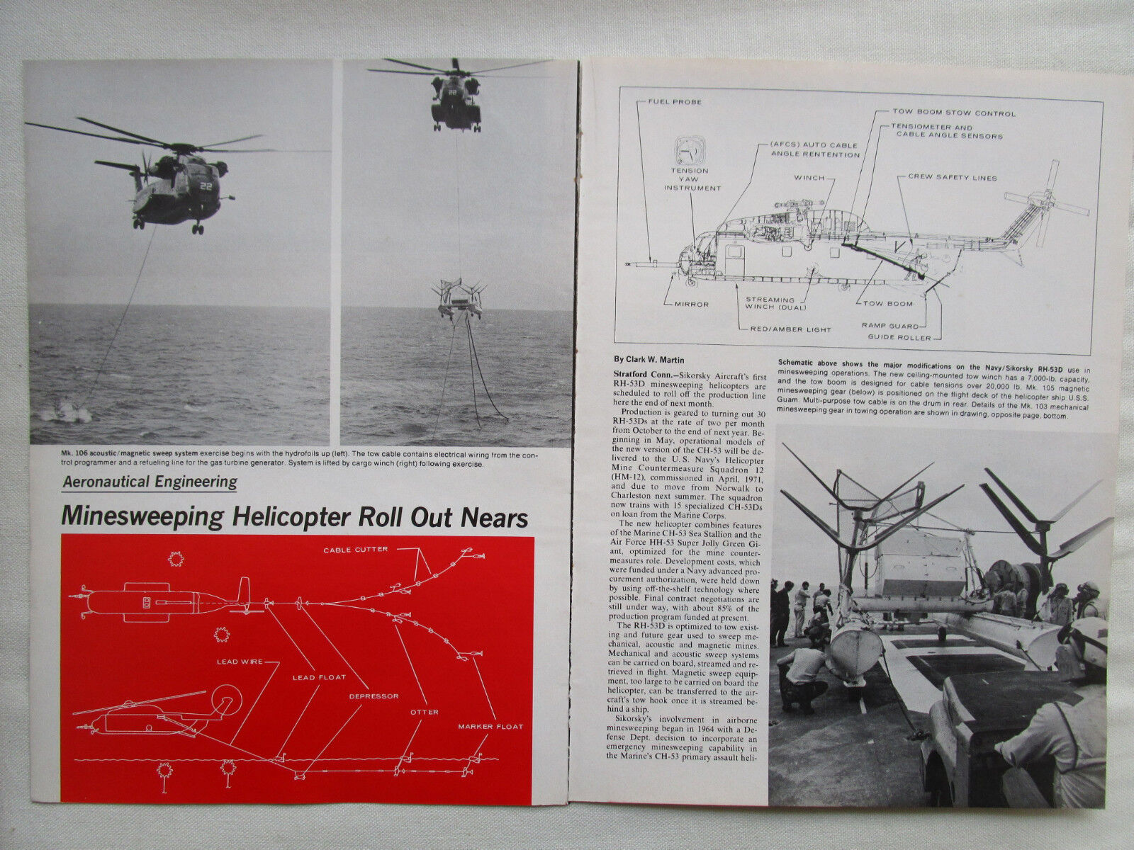 9/1972 ARTICLE 6 PAGES NAVY HELICOPTER HM-12 SIKORSKY CH-53D HYDROFOIL MINE F-15