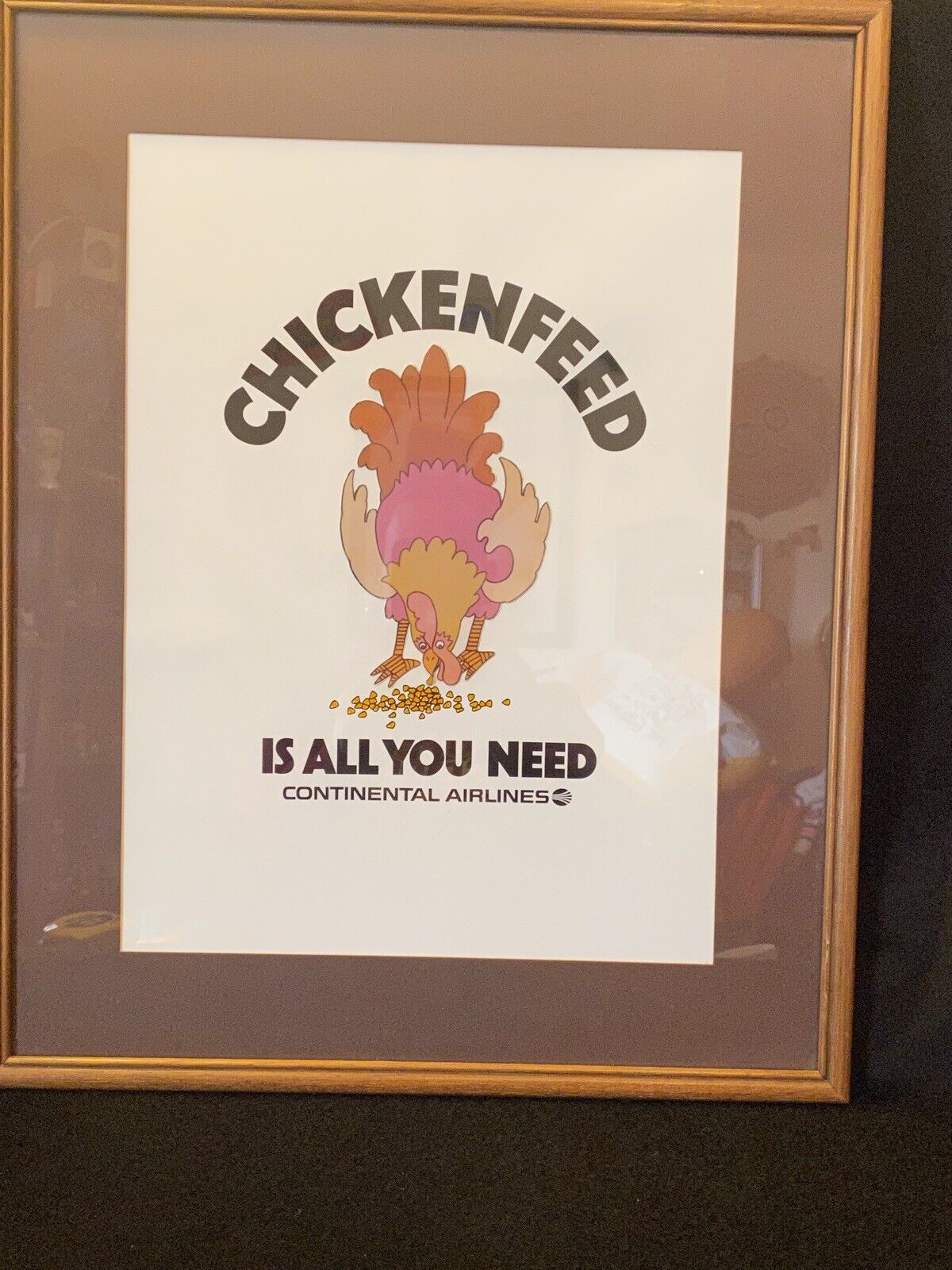 Continental Airlines Advertising Concept Art Chicken Feed is All You Need Poster