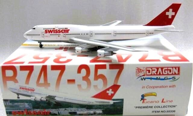 Dragon Wings 55336 Swissair Boeing 747-300 HB-IGE Diecast 1/400 Model Airplane