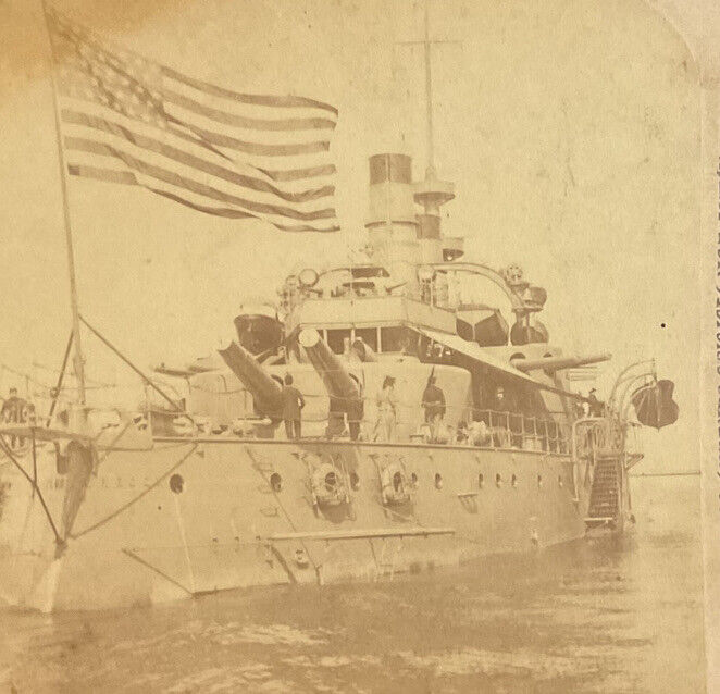 USS Oregon Battleship Old Glory Spanish American War Strohmeyer Wyman c1899 SA7