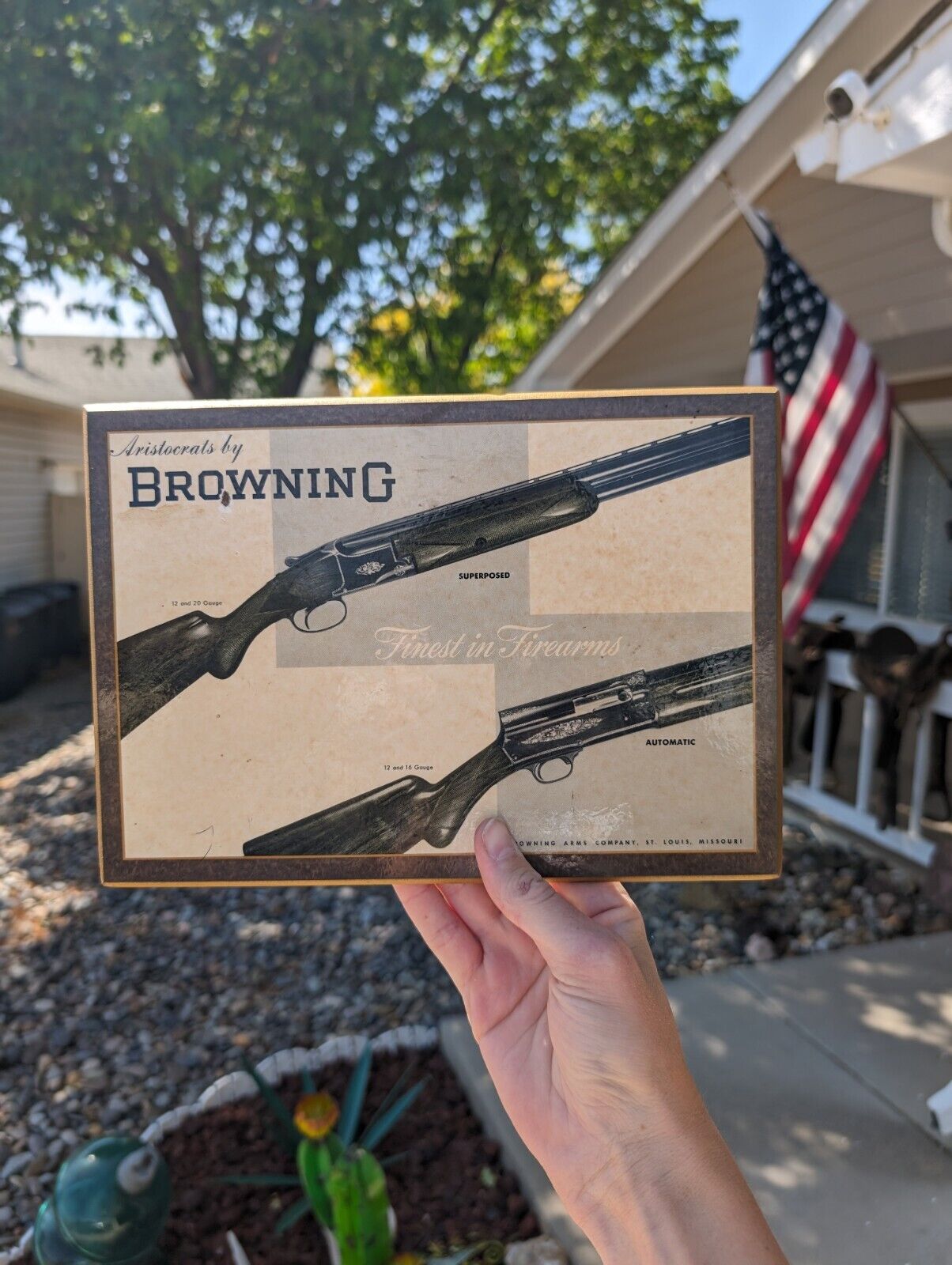 Vintage Original RARE Browning Shotguns Sign Countertop Easel Back Display
