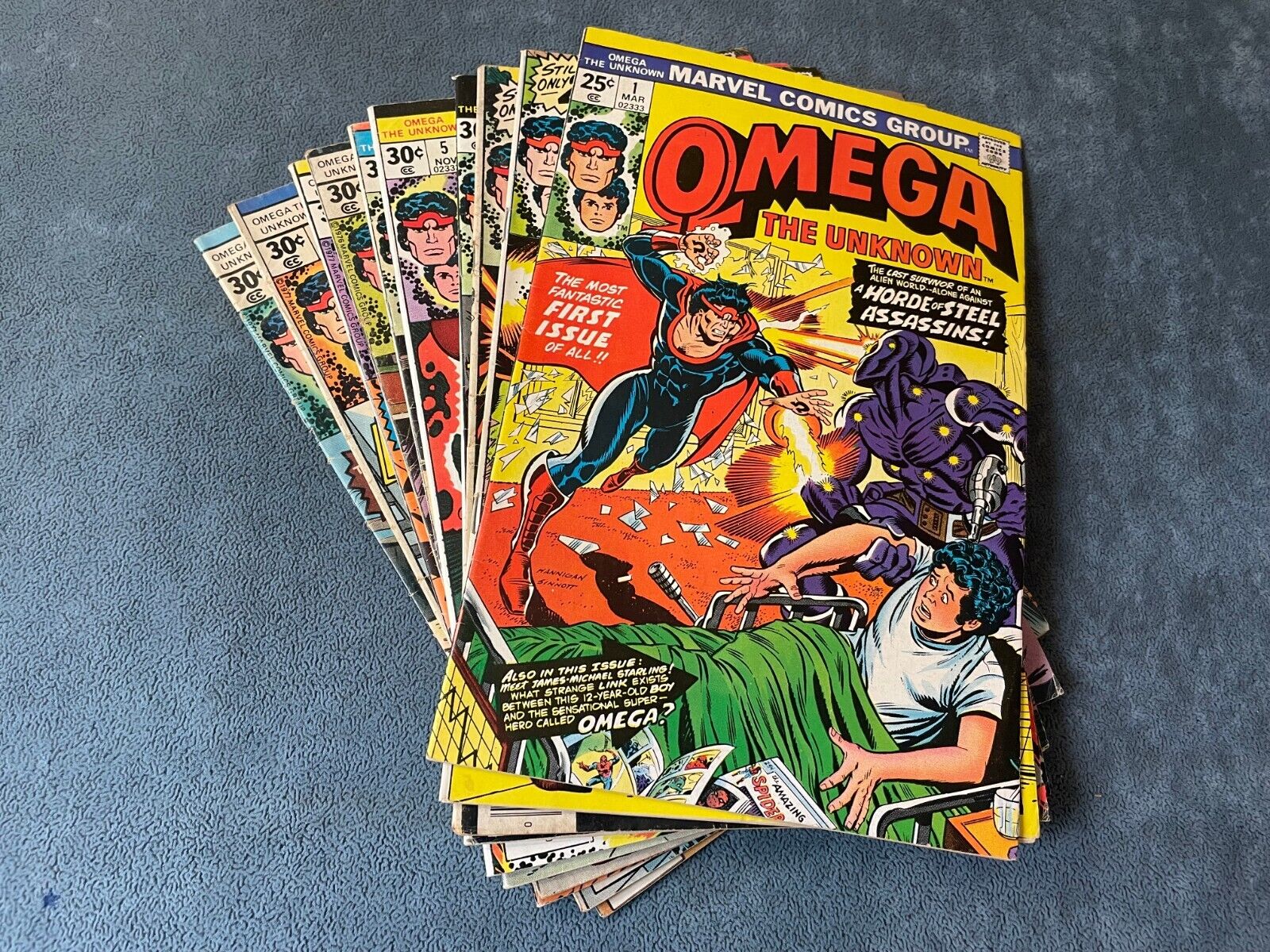 Omega the Unknown #1-10 Marvel Comic Book Lot 1976 Complete Set Mid Low Grades