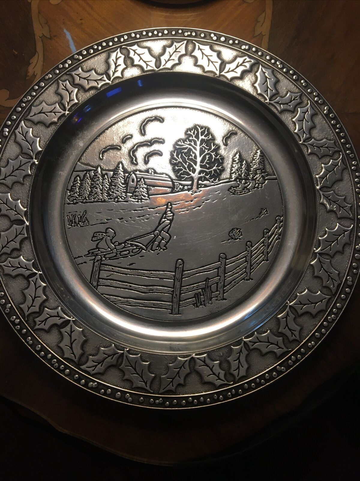Wilton Armentale 2001 Marshall Fields.1 Of 500. Pewter Plate Winter Christmas