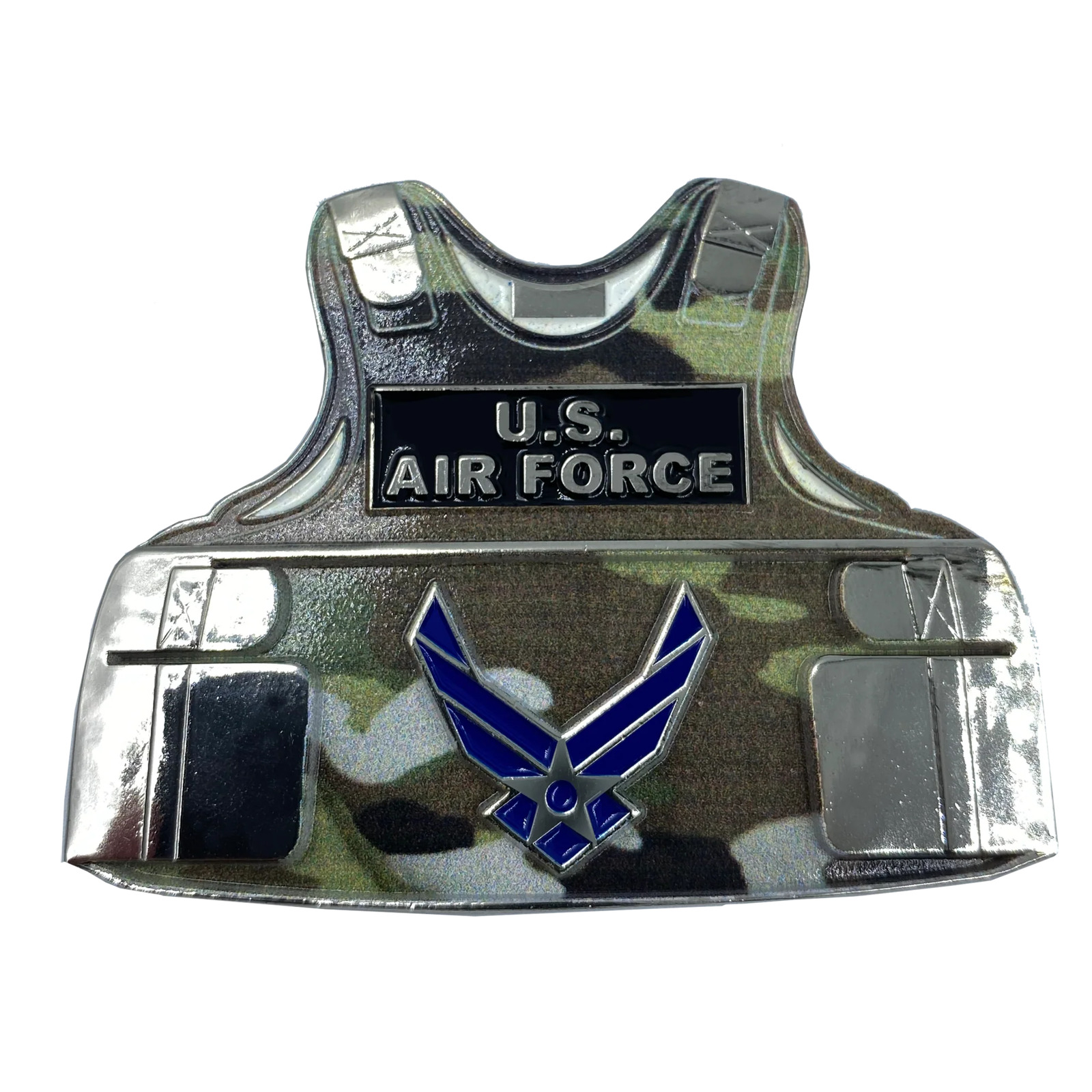 U.S. Air Force Camo Body Armor Challenge Coin Fly Fight Win USAF CL4-04