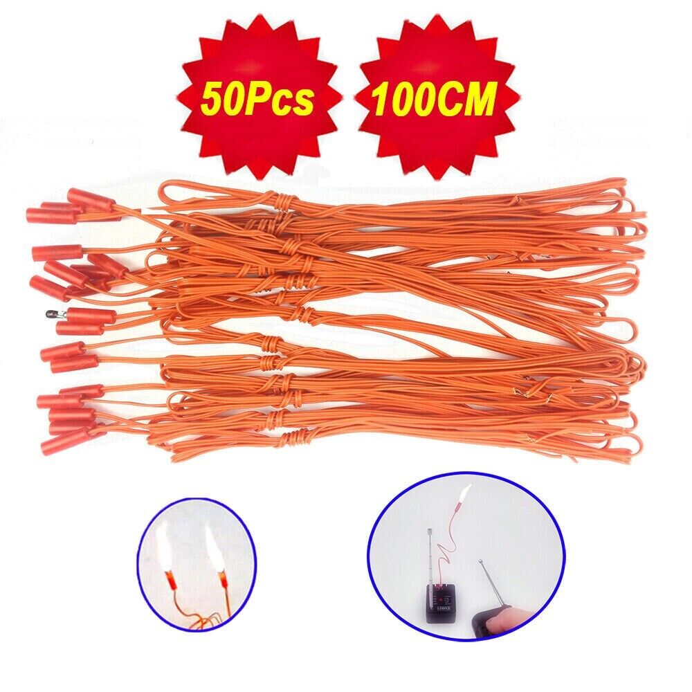 50x/1M Wedding Match Thread Fireworks Electric Ignition Extension Cord For Burst