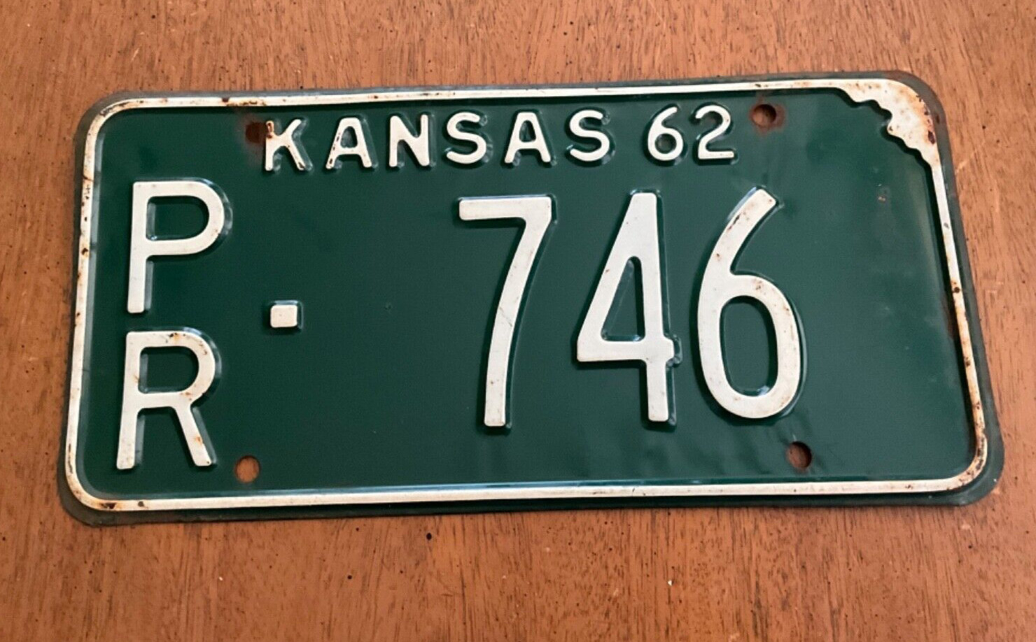 1962 Kansas License Plate Tag PR 746 Pratt