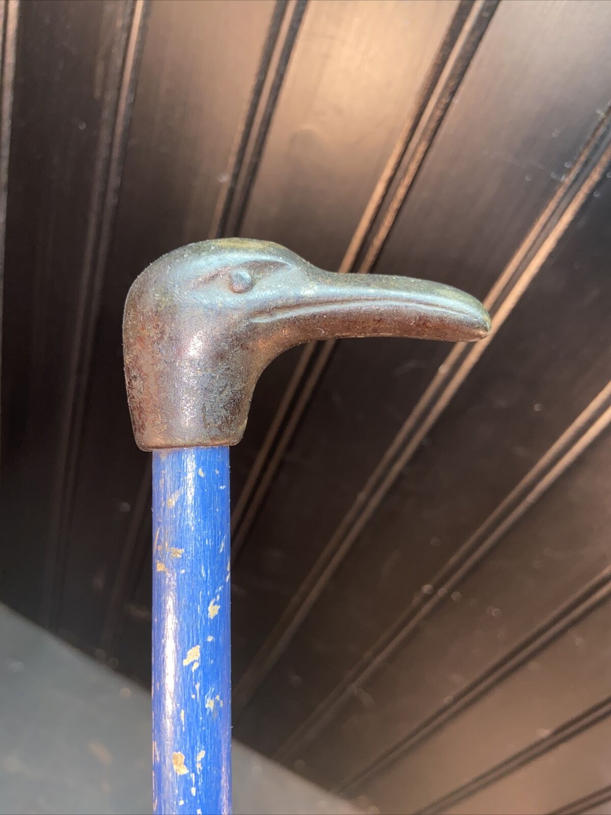 Vtg 1930-40's RARE Seagull Bird Cast Iron Head Cane Carnival Walking Stick Prize