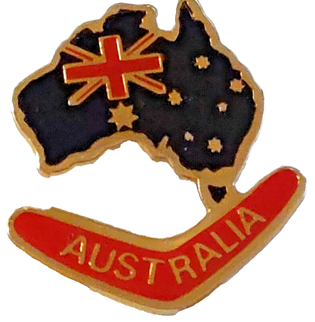 Australia Map Boomerang Souvenir Pin