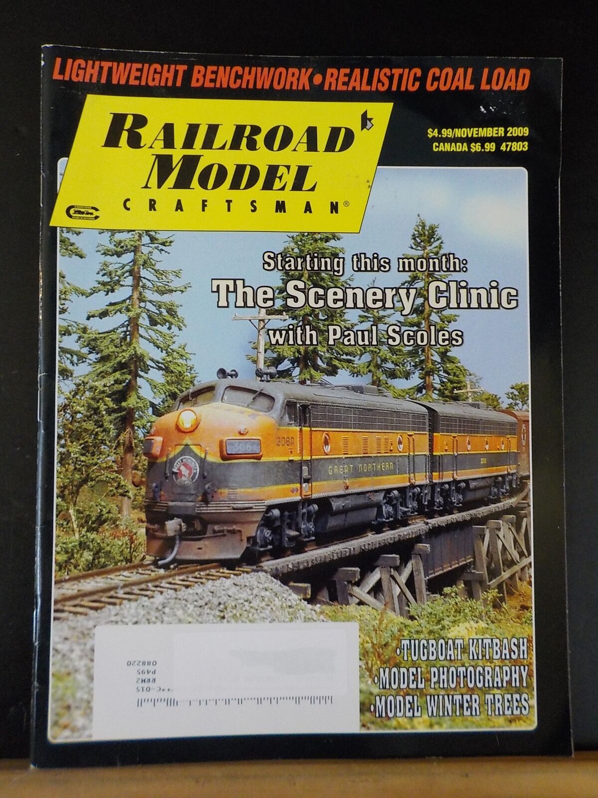 Railroad Model Craftsman Magazine 2009 November Scenery Clinic Tugboat kitbash W