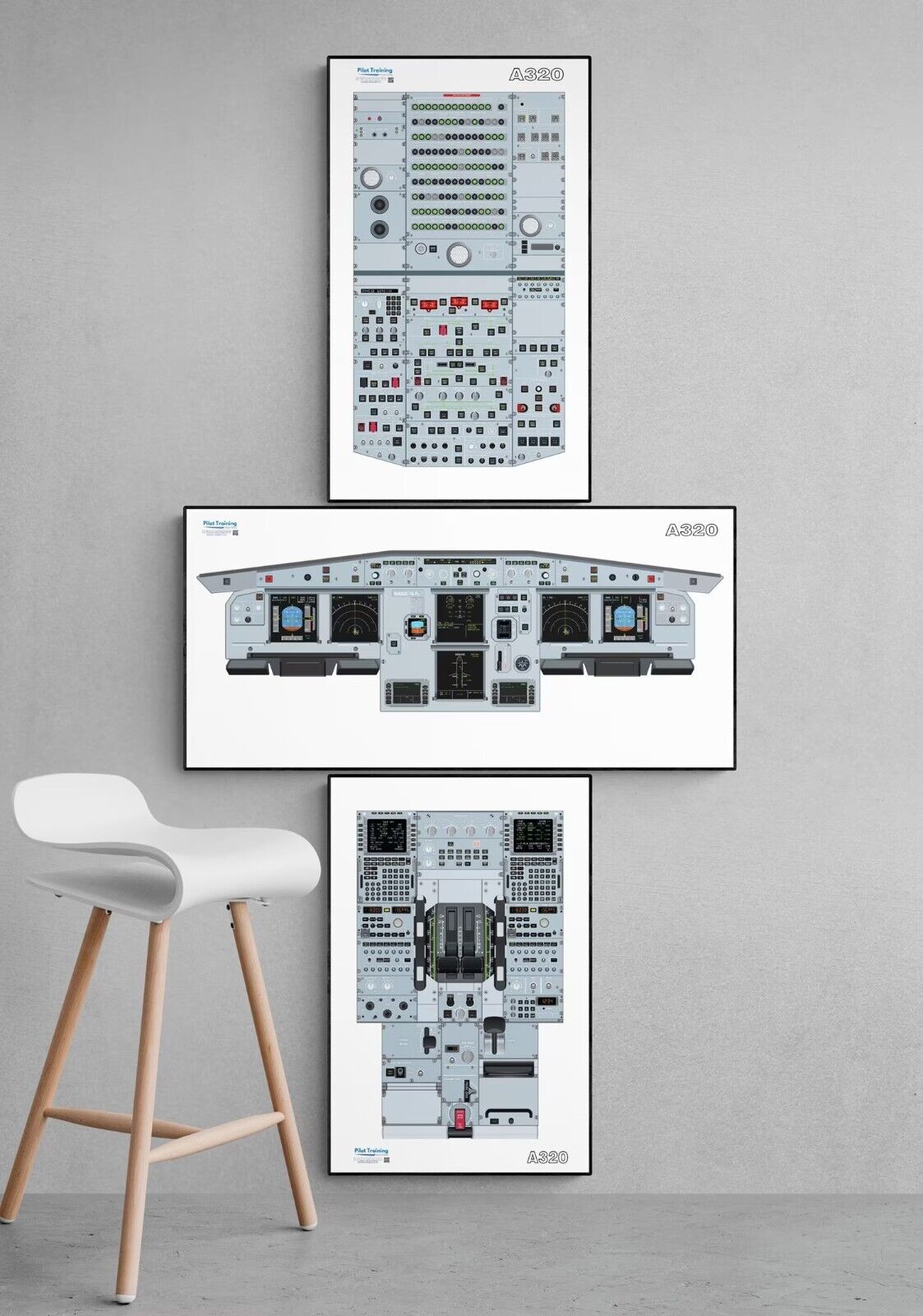 AIRBUS A320 Cockpit Poster Training Panels 