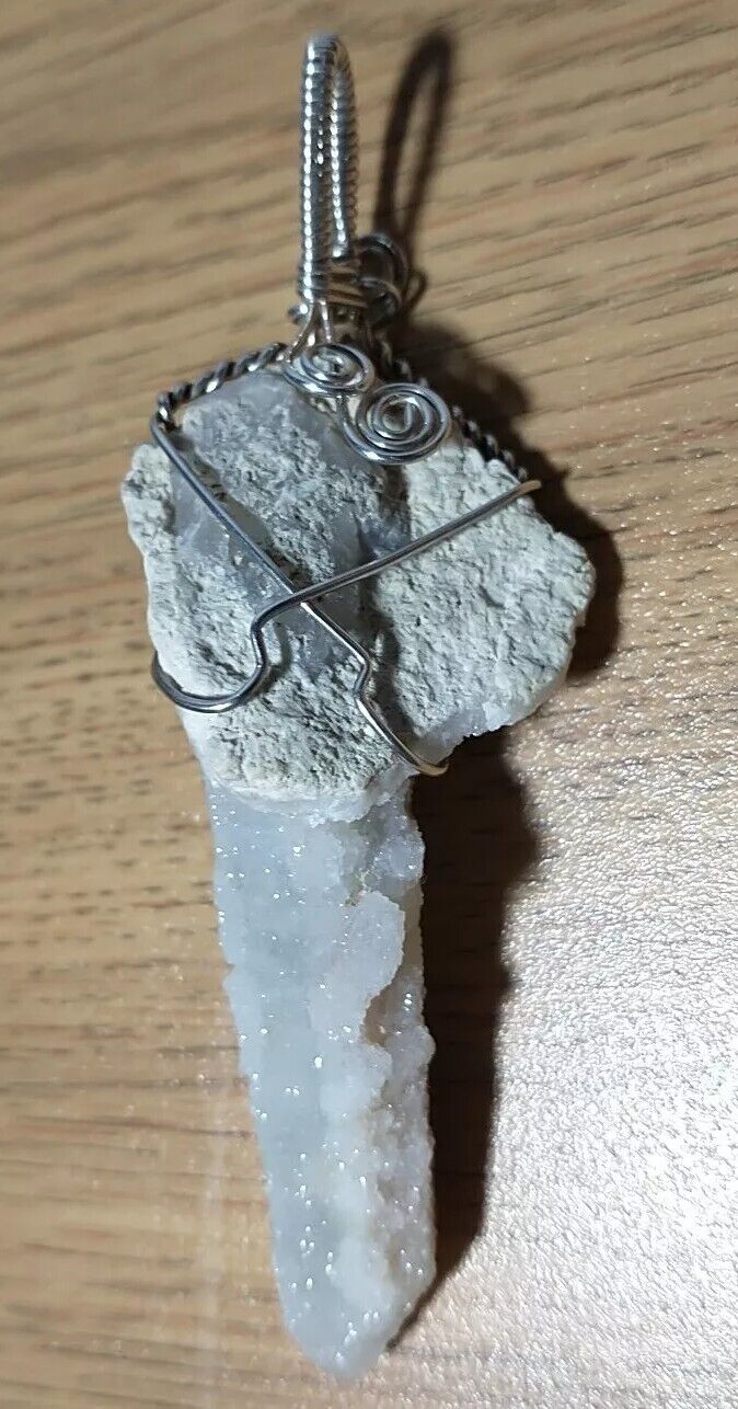 Spirit Cactus Quartz Crafted Silver Wire Pendant Crystal Deep Amethyst S Cut