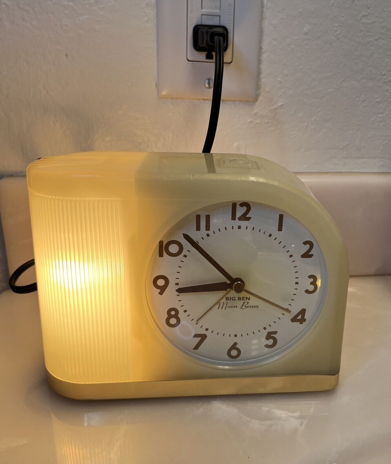 VTG Westclox Big Ben Moon Beam 43000 Alarm Clock Yellow Retro Styled TESTED