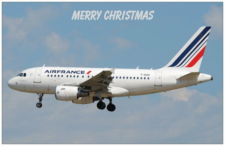 AIR FRANCE AIRBUS A318 - CHRISTMAS CARD - NEW EDITION- LIMITED EDITION