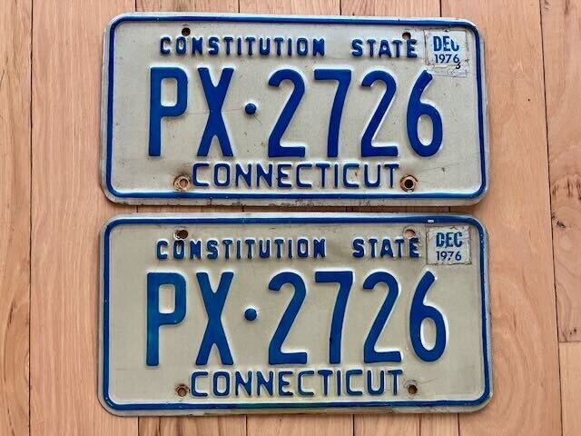 Pair of 1976 Connecticut License Plates