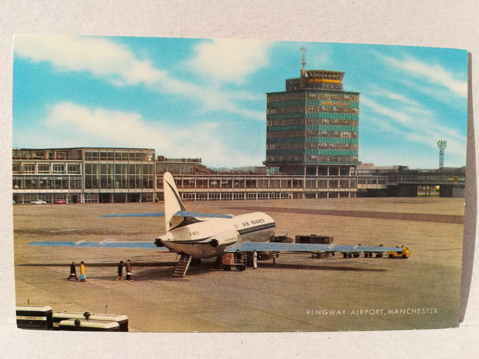 Airport Manchester-UK -AIR FRANCE Caravelle -Aviation Airline Postcard