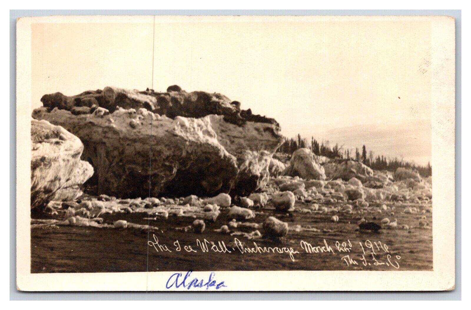 RPPC The Ice Wall March 22nd 1916 Anchorage Alaska AK UNP Postcard N21