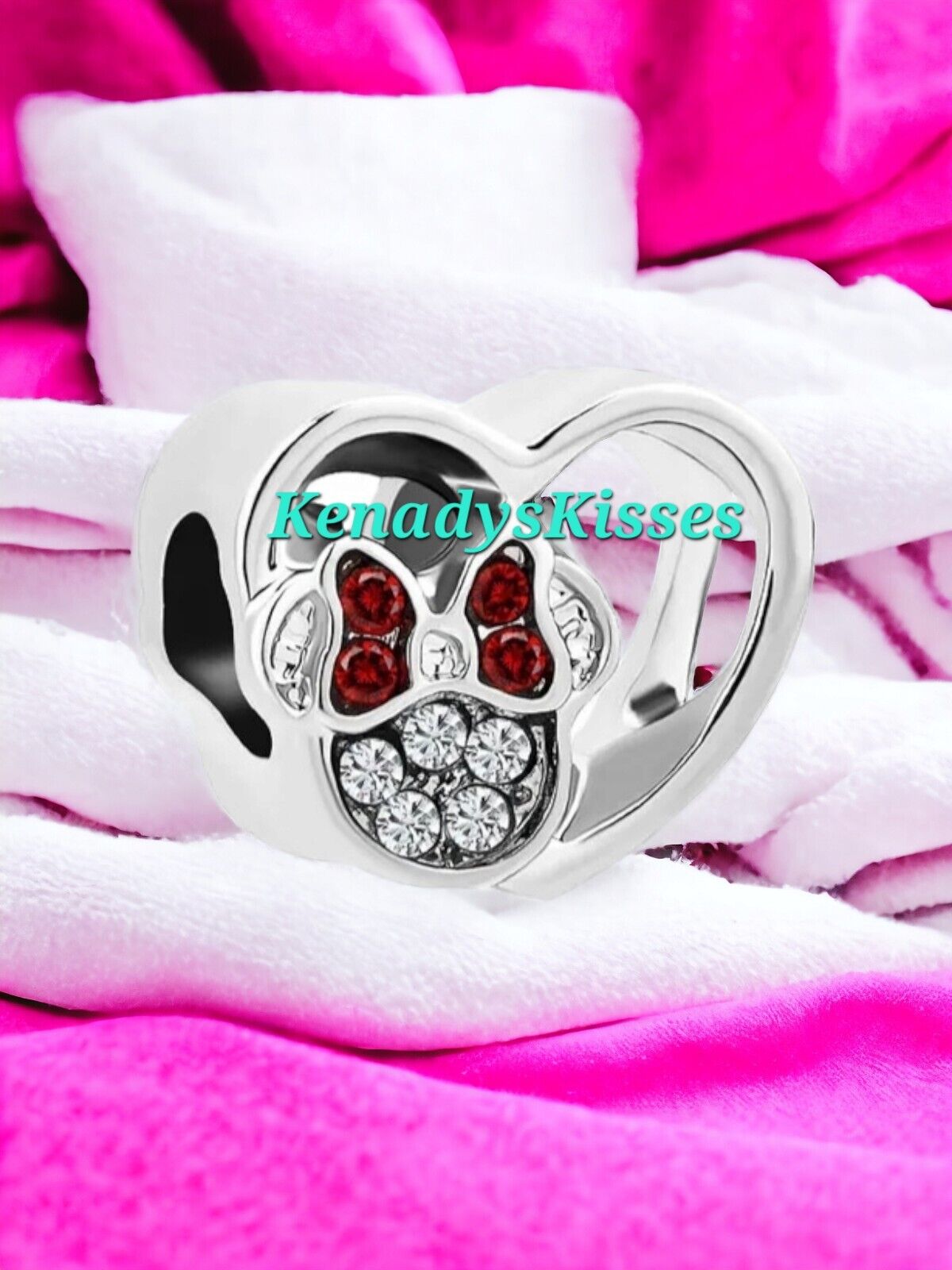 NEW European Style 925 Sterling Silver Minnie Mouse Love Charm 140