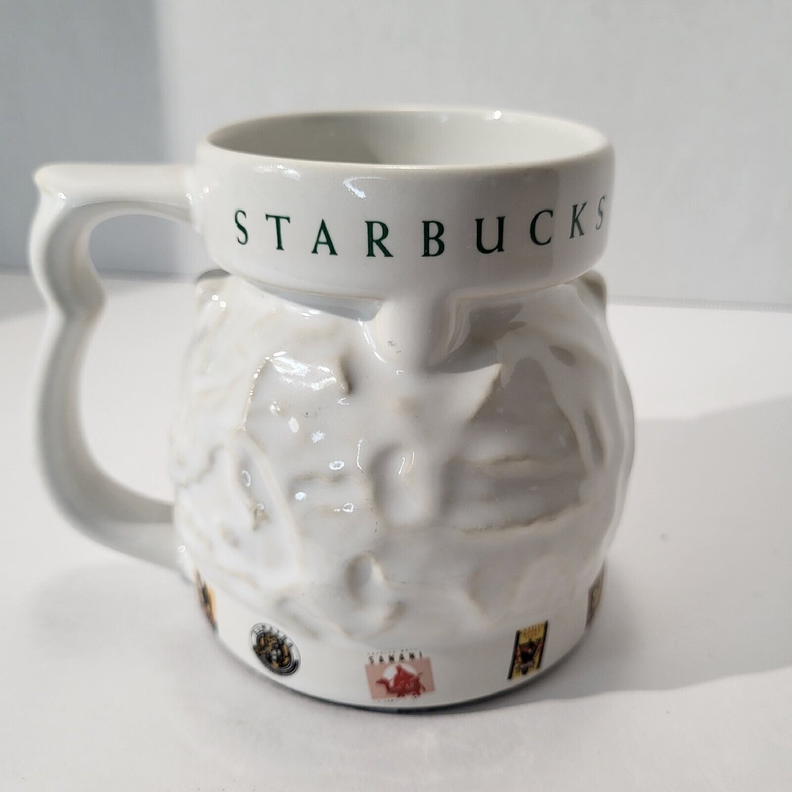 Starbucks Vintage Coffee Mug Around the World Globe Travel Cup Earth 16oz NO LID