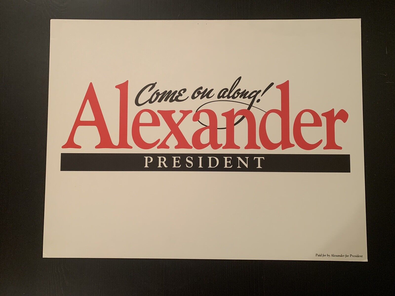 Vintage 1996 Lamar Alexander for President Campaign Poster