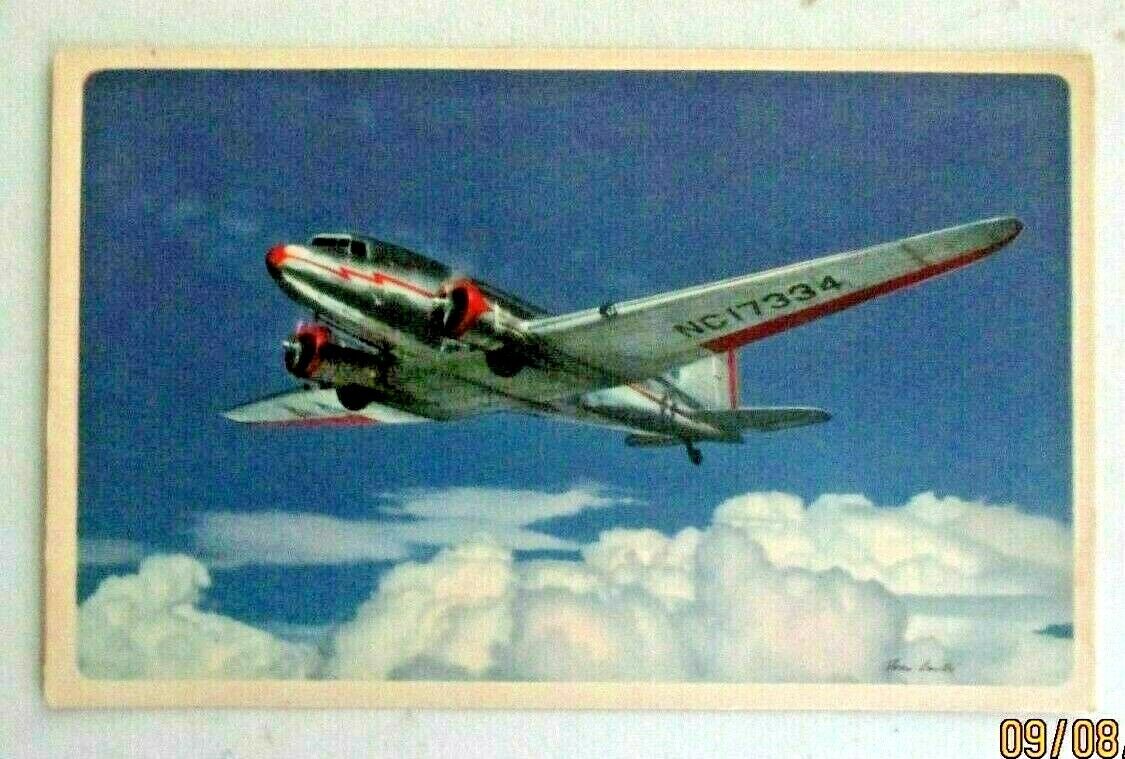 Vintage 1940s postcard of American Airlines Flagships