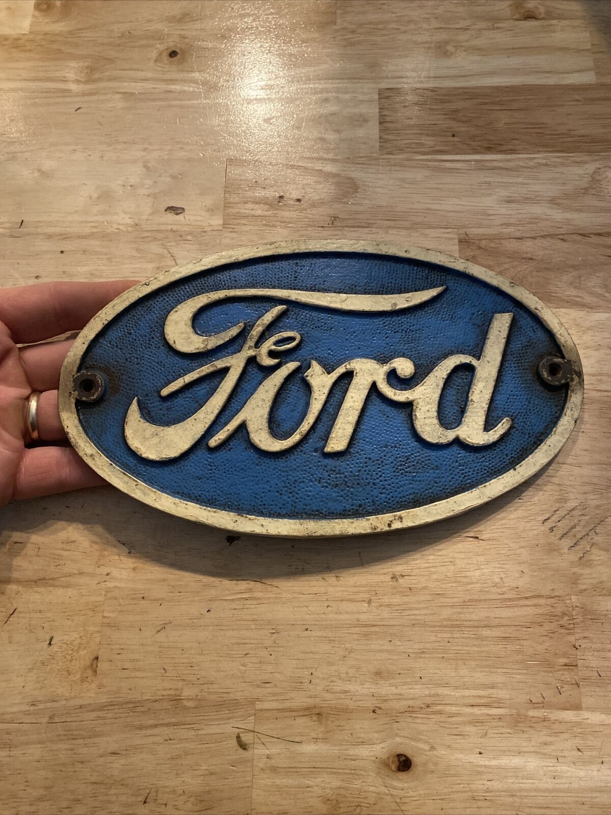 Ford Plaque Sign Cast Iron Patina Gas Oil HOTROD Mustang F150 GIFT 1 3/4+ POUNDS