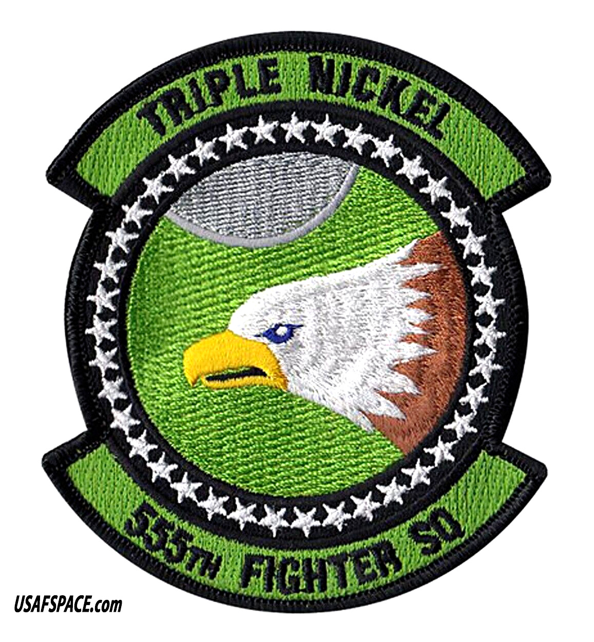 USAF 555th FIGHTER SQ -555 FS- TRIPLE NICKEL -F-16 Fighting Falcon- VEL PATCH