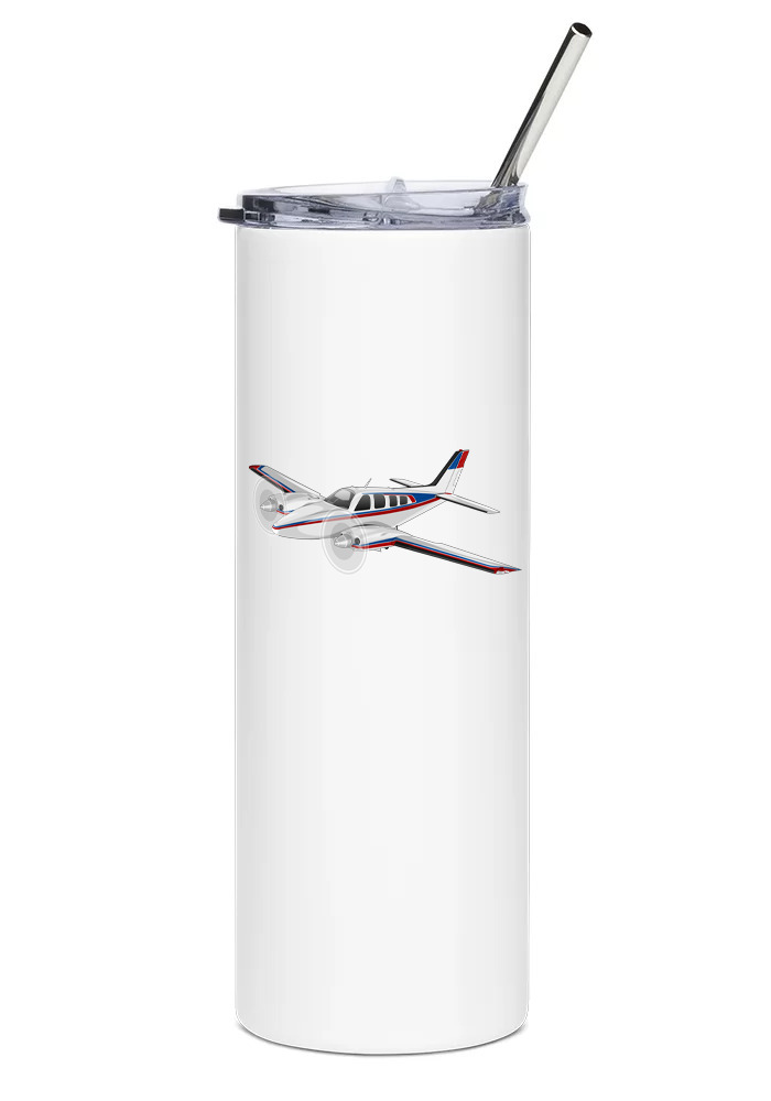Beechcraft Baron 58P Stainless Steel Water Tumbler with straw - 20oz.