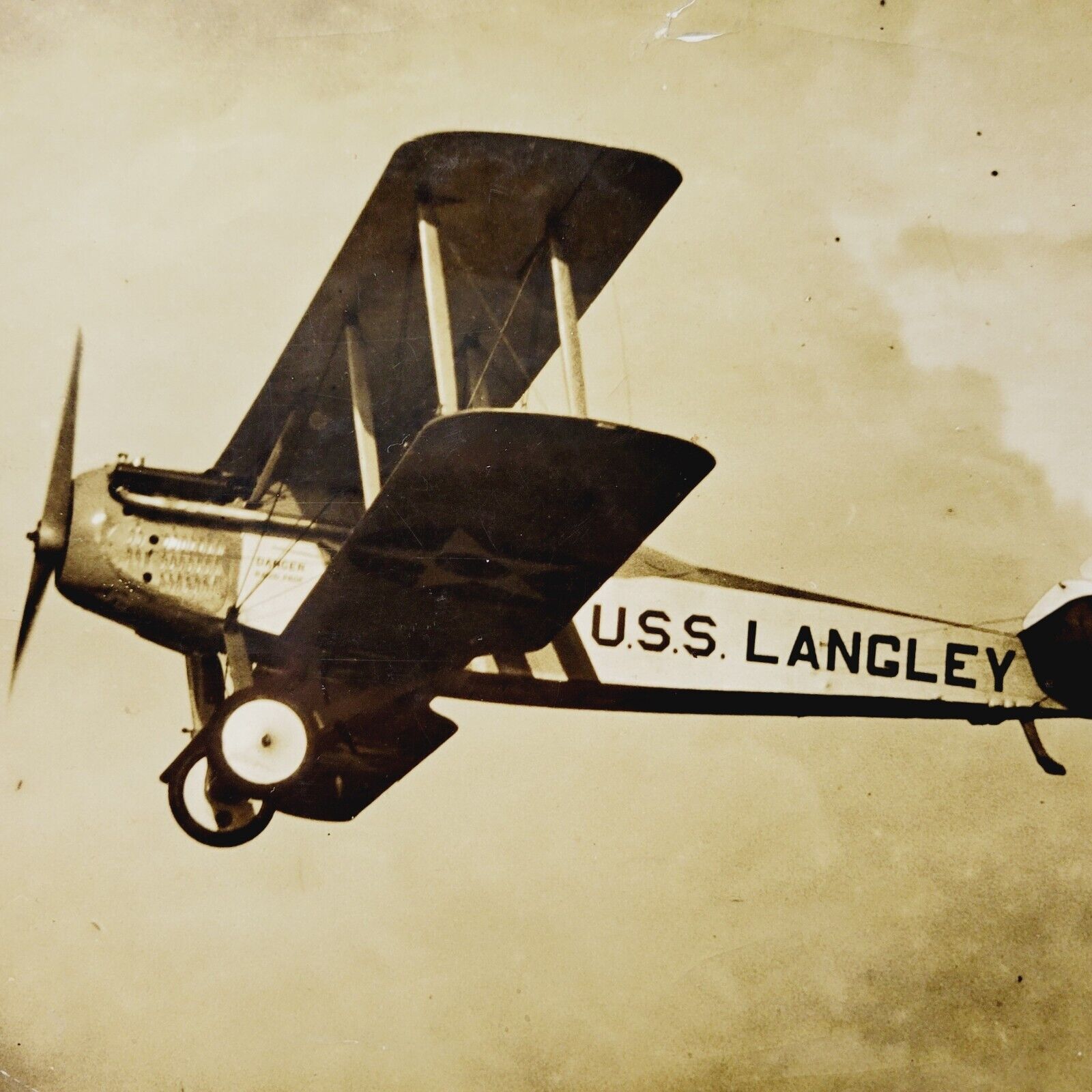 1926 Photo - Plane from USS Langley CV-1 - First Aircraft Carrier in US Navy