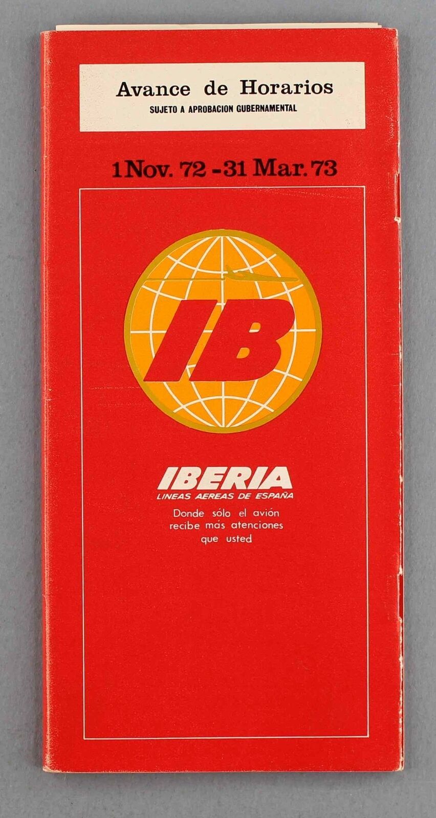 IBERIA ADVANCE AIRLINE TIMETABLE WINTER 1972/73 AIRLINES OF SPAIN ROUTE MAP