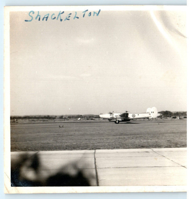 Vintage Photo 1953, Avro Shackleton Plane on US Army Base, Engand ,JNHC 3.5x3.5