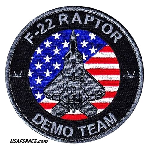 USAF -F-22- RAPTOR -DEMO TEAM-Langley AFB, VA-ORIGINAL AIR FORCE BLACK VEL PATCH