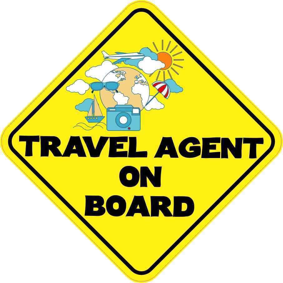StickerTalk 6in x 6in Travel Agent On Board Sticker Car Truck Vehicle Bumper ...