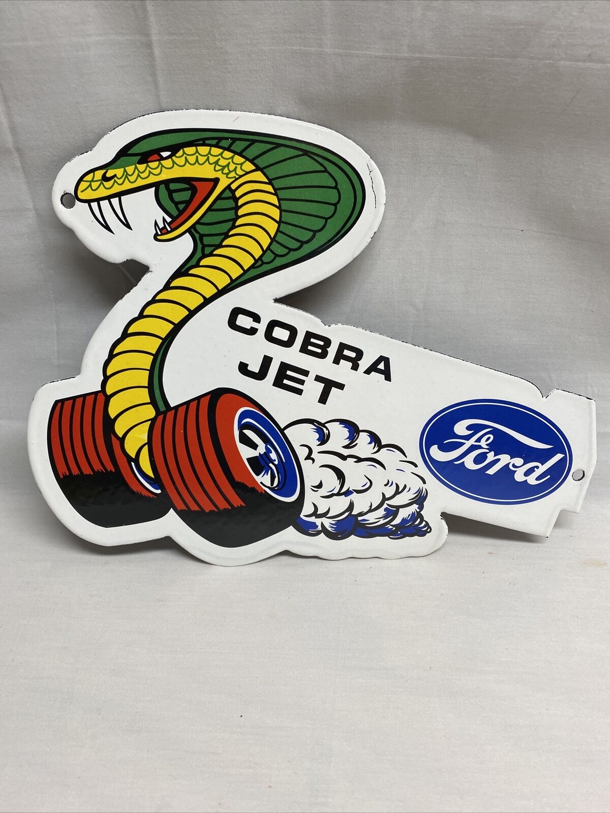 Ford Cobra Jet Die-Cut Vintage Style Porcelain Sign
