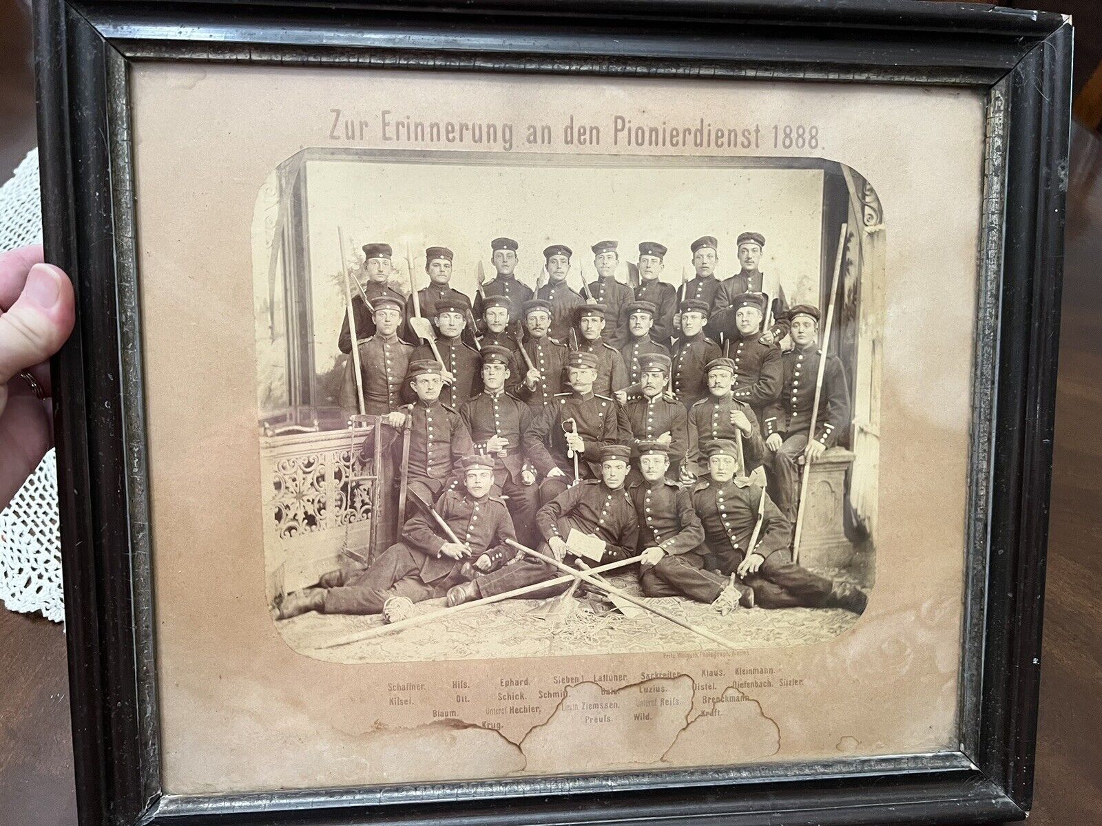 Orig.German Infantry Photo VERY RARE To Commemorate The Pioneer Service Of 1888