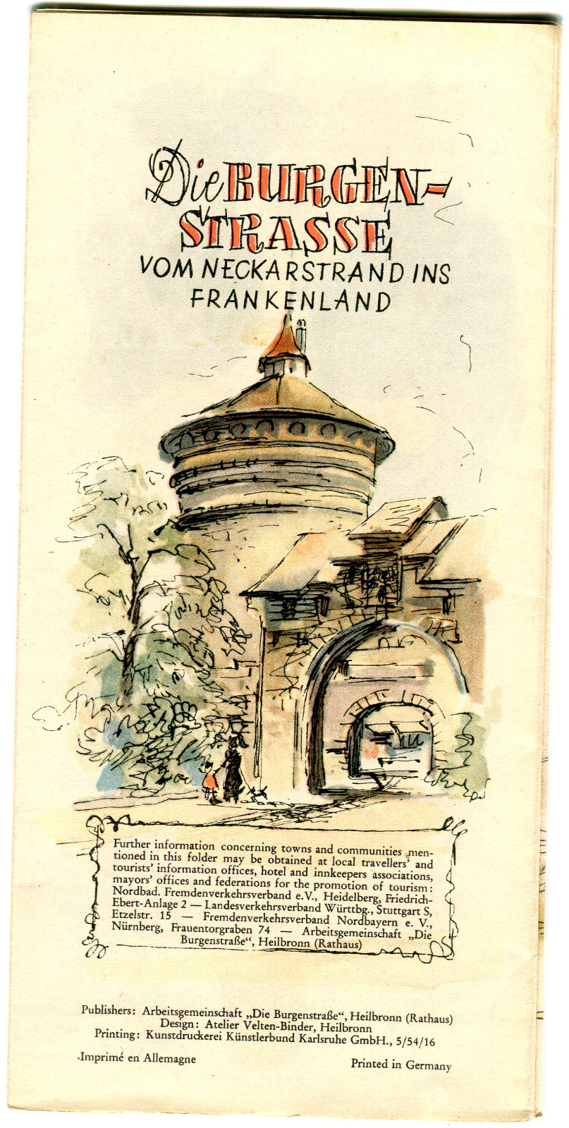 Vintage German Travel Brochure Pamphlet Castle Road Die Burgen-Strasse