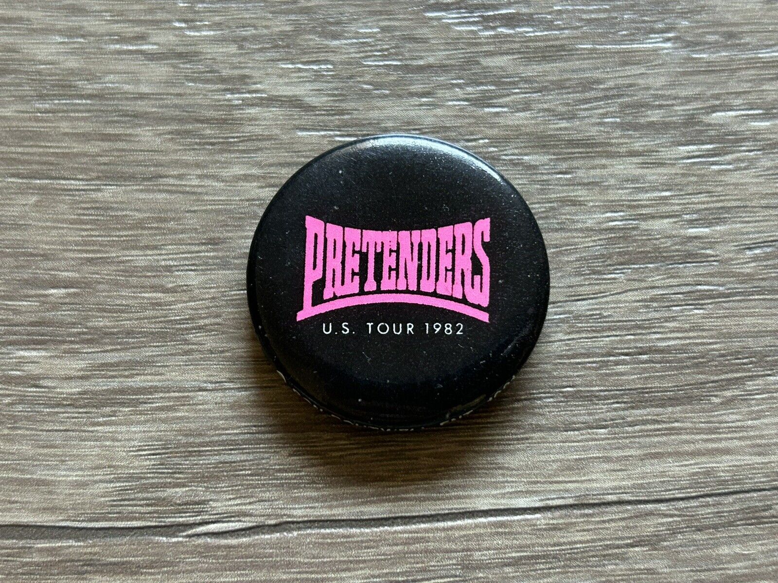 Vintage 1981 Pretenders US Tour 1982 Black Button Pin