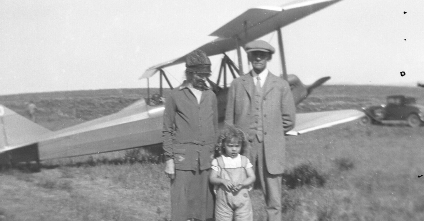 Vintage B&W Photo Negative Alexander Eaglerock Biplane Sheridan WY c1919 -8207