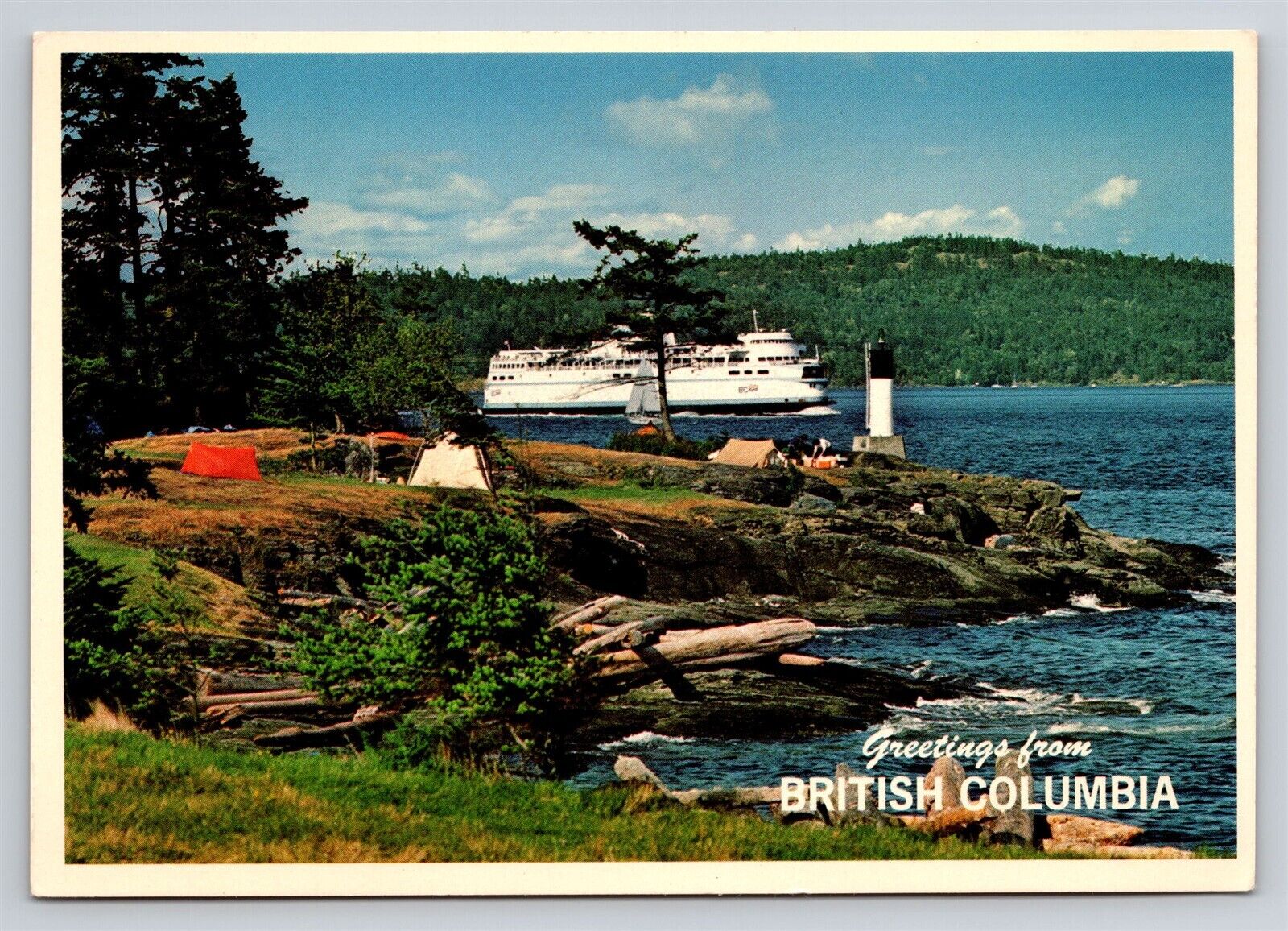 Greetings from British Columbia Ruxton Point Saltspring Island BC Ferry Postcard