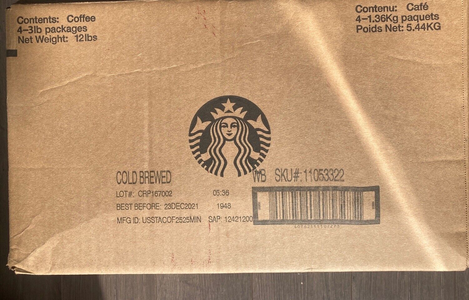 Starbucks Cold Brew 12lbs (4 x 3lb bags)