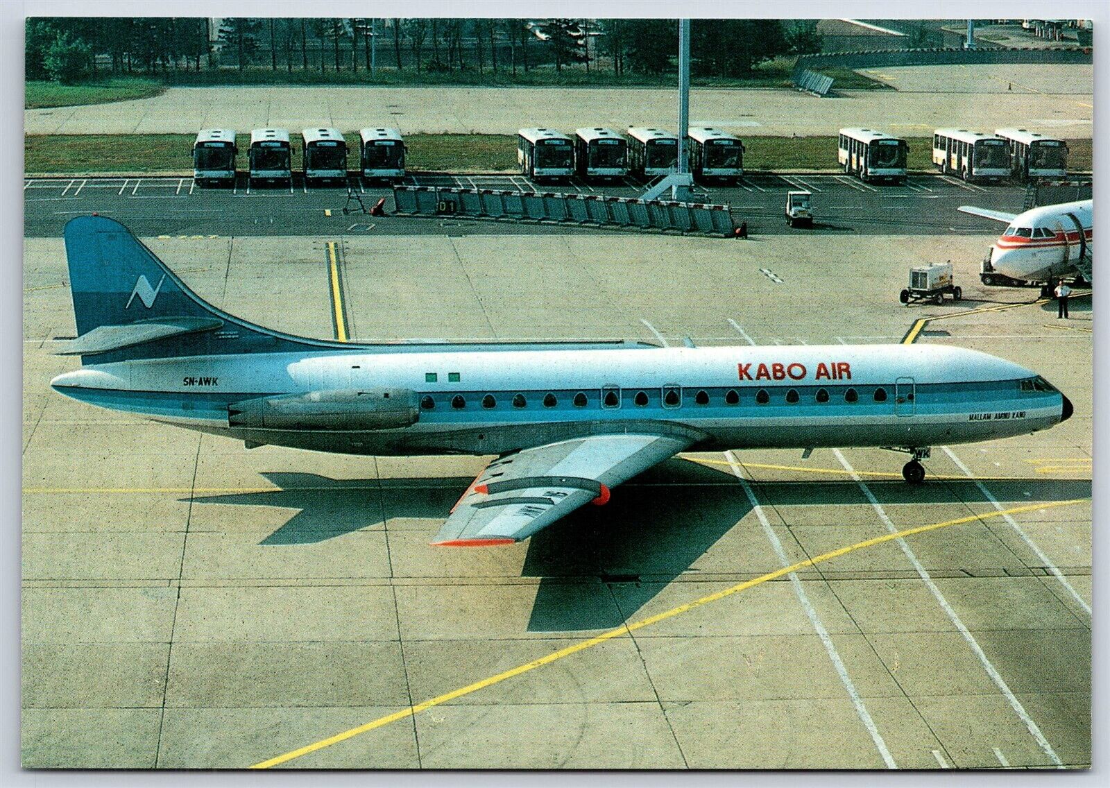 Airplane Postcard Kabo Air Nigerian Airlines SE 210 Caravelle 3 SN-AWK Paris DL4